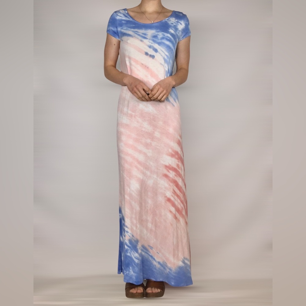 NWT Adyson Parker T-shirt Crew Neck Tie Dyed Maxi Dress Size S